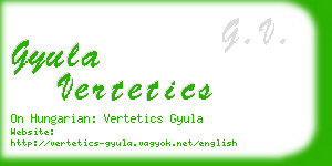 gyula vertetics business card